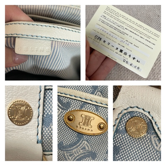 CELINE Blue Ivory Monogram Tote Bag - Picture 7 of 14